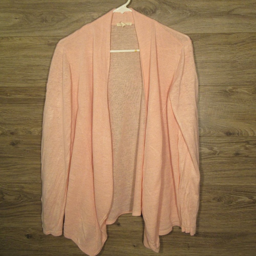 Eileen Fisher 100% Linen Duster, Pale Pink Size L